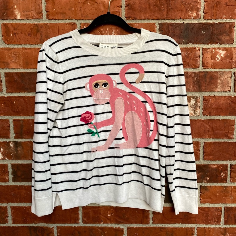 Kate Spade Broome Street Cashmere Blend Monkey Stripe Swea…